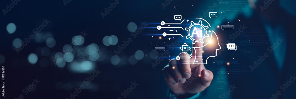 Leinwandbilder ai, artificial intelligence, technology smart robot ai, artificial intelligence by enter command pro