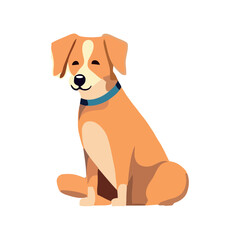 Cute cartoon puppy sitting cheerful