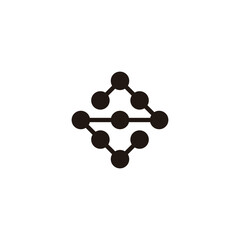 Fototapeta na wymiar Number 2 square molecules geometric symbol simple logo vector