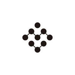 Fototapeta na wymiar Letter M and v square molecules, elegant geometric symbol simple logo vector