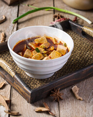 MaPo Tofu,stir-fried tofu in hot sauce,Sichuan cuisine,Chinese food,food photography