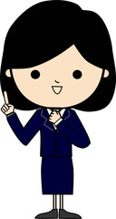 ひらめいた女性のイラスト