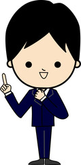 ひらめいた男性のイラスト