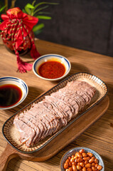Sliced beef and ox tongue in chili sauce(Mr and Mrs Smith) or fuqifeipian,One of the top ten classic dishes in Sichuan,Appetizer of the Year