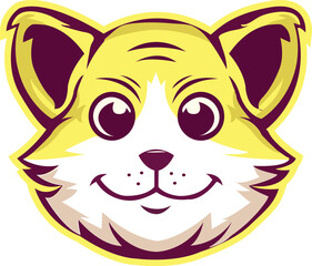 Cat Head Logo Vector Template Illustration Design. Mascot Transparent Cat Logo design Cat sport logo