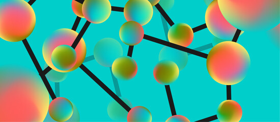 Line points connections geometric abstract background