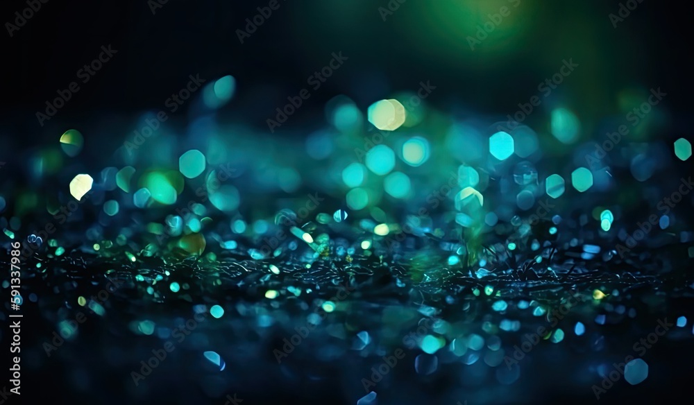 Wall mural luminescent shards of blue green and turquoise generative ai