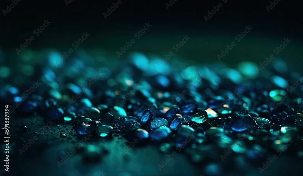 Wall mural luminescent shards of blue green and turquoise generative ai