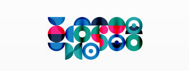 Fototapeta na wymiar Colorful circle abstract background. Minimal geometric template for wallpaper, banner, presentation