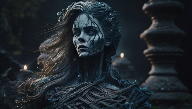 banshee, digital art illustration, Generative AI