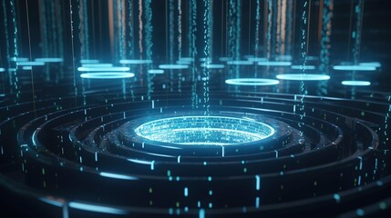 Futuristic technological background3D rendering,3D rendering of abstract technology concept. Futuristic cyberspace background,Abstract 3d rendering of data processing. Futuristic technol.Generative Ai