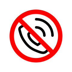 No phone. No phone sign isolated. Forbidden cell phone sign. Vector illustration..eps