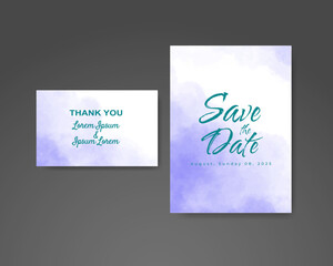 Wedding invitation with abstract watercolor background