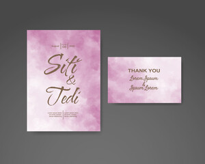 Wedding invitation with abstract watercolor background