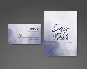 Wedding invitation with abstract watercolor background