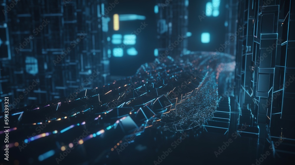 Wall mural futuristic technological background3d rendering,3d rendering of abstract technology concept. futuris