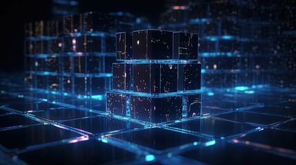 Futuristic technological background3D rendering,3D rendering of abstract technology concept. Futuristic cyberspace background,Abstract 3d rendering of data processing. Futuristic technol.Generative Ai