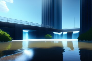 Fototapeta premium bridge over the river at night