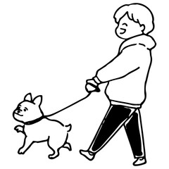 日課の犬の散歩