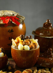 Buddha Jumping Over the Wall,Fotiaoqiang,Steamed Assorted Meats in Chinese Casserole,Fujian Famous Dishes,Chinese Food