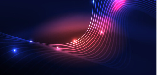 Abstract background neon wave. Hi-tech design for wallpaper, banner, background, landing page, wall art, invitation, prints, posters
