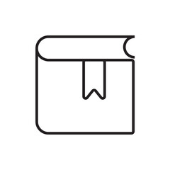 Bookmark Business and office icon with black outline style. media, book, mark, document, dictionary, label, information. Vector illustration