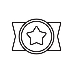 Achievment Business and office icon with black outline style. success, winner, target, award, competition, best, reward. Vector illustration