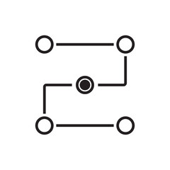 Process Business and office icon with black outline style. management, technology, development, concept, project, strategy, innovation. Vector illustration