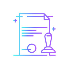 Contract Business and office icon with blue duotone style. agreement, document, paper, deal, writing, page, legal. Vector illustration