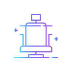 Office Chair Business and office icon with blue duotone style. furniture, seat, interior, modern, desk, relax, comfort. Vector illustration