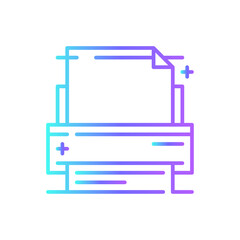 Fax or Print Business and office icon with blue duotone style. machine, page, modern, computer, digital, text, press. Vector illustration