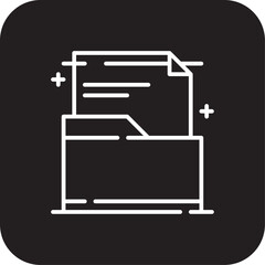 File Folder Business and office icon with black filled line style. document, paper, archive, page, data, storage, doc. Vector illustration