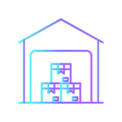 Warehouse Business and office icon with blue duotone style. box, delivery, shipping, building, store, distribution, logistic. Vector illustration