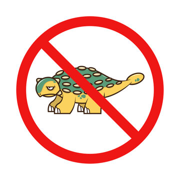 recommend clip art: No Dinosaur or No Ankylosaurus Sign on White Background