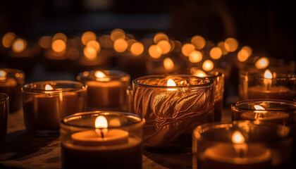 Candlelight glows in tranquil celebration of spirituality generated by AI
