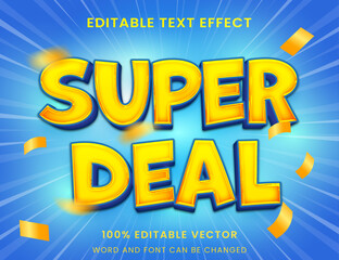 super sale cartoon 3D Editable text Effect Style