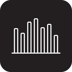 Bar Business and office icon with black filled line style. data, growth, chart, graph, diagram, line, arrow. Vector illustration