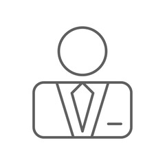 Businessman Business and office icon with black outline style. people, manager, human, person, meeting, job, leader. Vector illustration