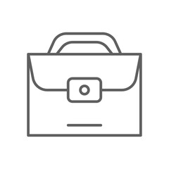 Briefcase Business and office icon with black outline style. bag, finance, work, case, baggage, job, career. Vector illustration