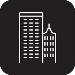 Office Business and office icon with black filled line style. management, home, design, job, house, organization, partnership. Vector illustration