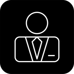 Businessman Business and office icon with black filled line style. people, manager, human, person, meeting, job, leader. Vector illustration