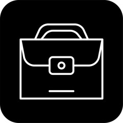 Briefcase Business and office icon with black filled line style. bag, finance, work, case, baggage, job, career. Vector illustration