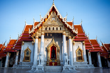 Naklejka premium View of the Marble Temple Bangkok