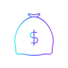 Money Bag Business and Office icon with blue duotone style. wealth, bank, investment, sack, coin, earning, save. Vector illustration