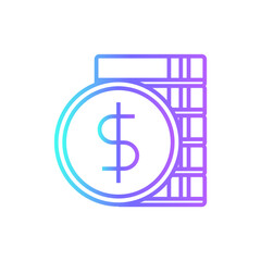 Currency Business and Office icon with blue duotone style. payment, cash, investment, exchange, banking, savings, card. Vector illustration
