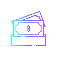 Money Finance icon with blue duotone style. cash, payment, dollar, savings, pay, wallet, salary. Vector illustration