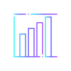 Finance icon with blue duotone style. success, graph, progress, increase, profit, chart, up. Vector illustration