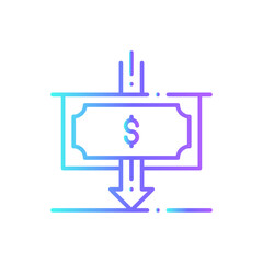 Revenue Finance icon with blue duotone style. money, profit, investment, income, payment, analysis, dollar. Vector illustration