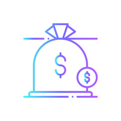 Saving Finance icon with blue duotone style. money, payment, cash, dollar, bank, investment, save. Vector illustration