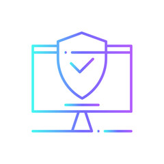 Secure Finance icon with blue duotone style. protection, security, safety, lock, shield, password, protect. Vector illustration